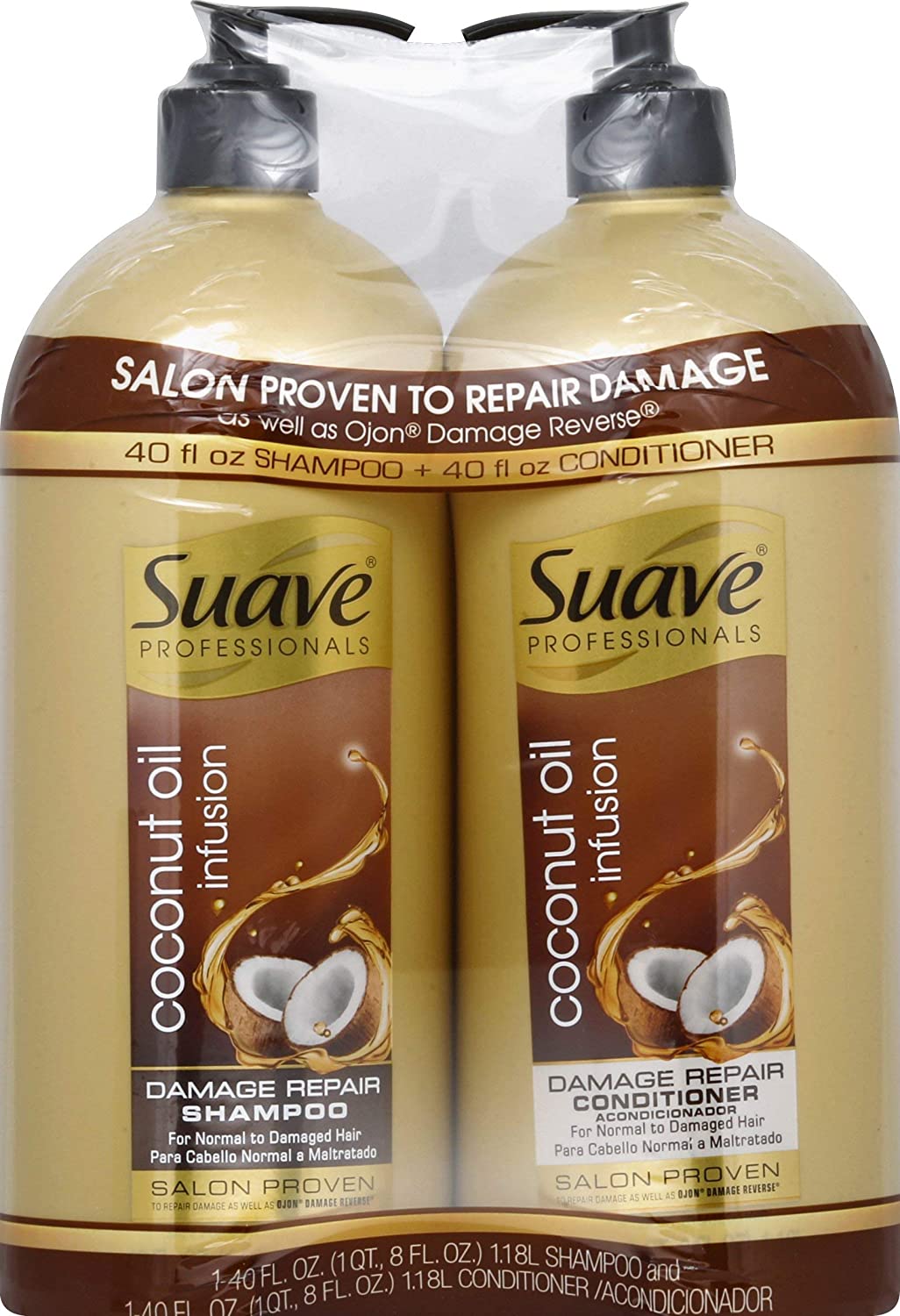''Suave Coconut Oil Infusion SHAMPOO and Conditioner Pump, 40 Ounce''