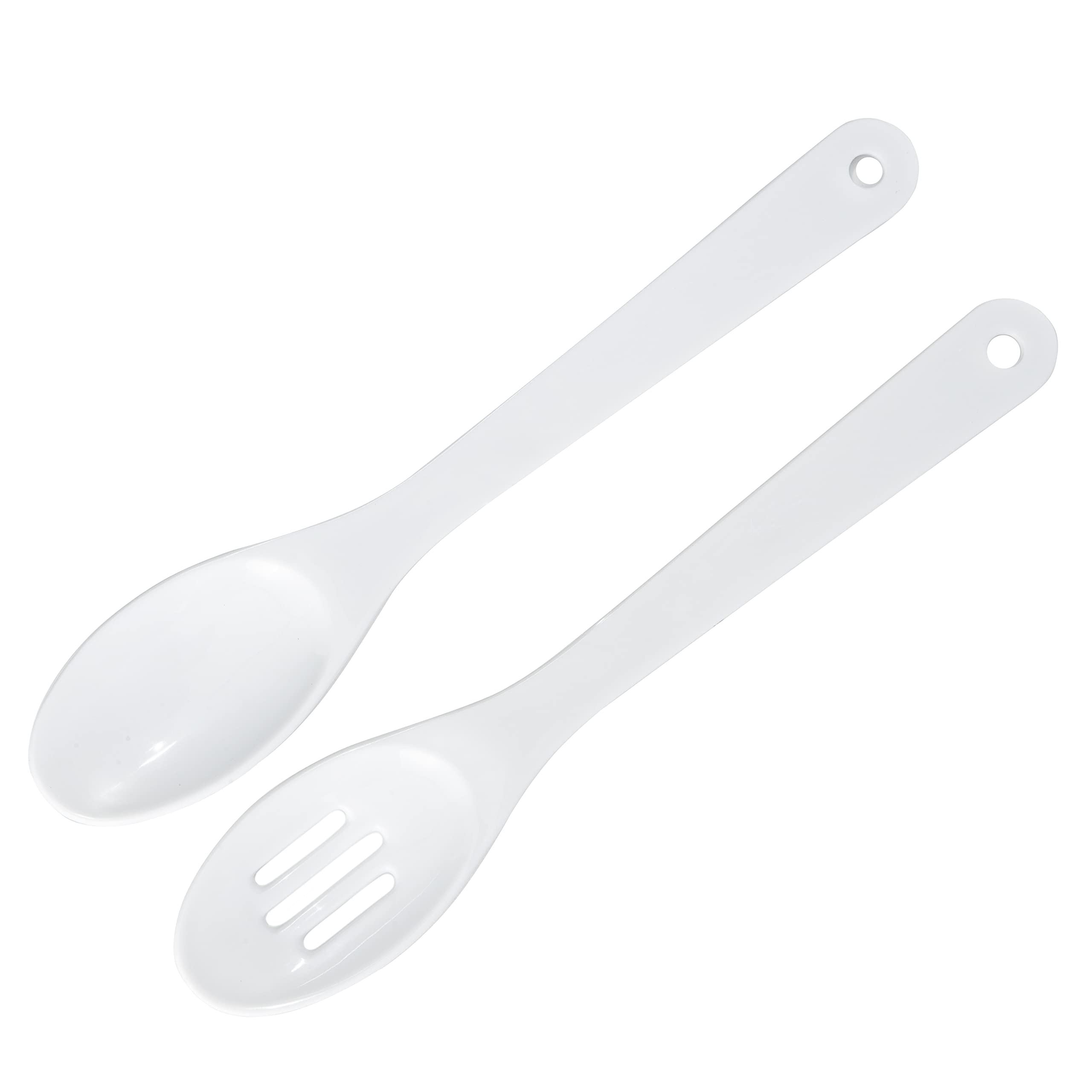 ''Chef CRAFT Select Plastic Poly Spoon, 11.5 inch 2 piece set, White''