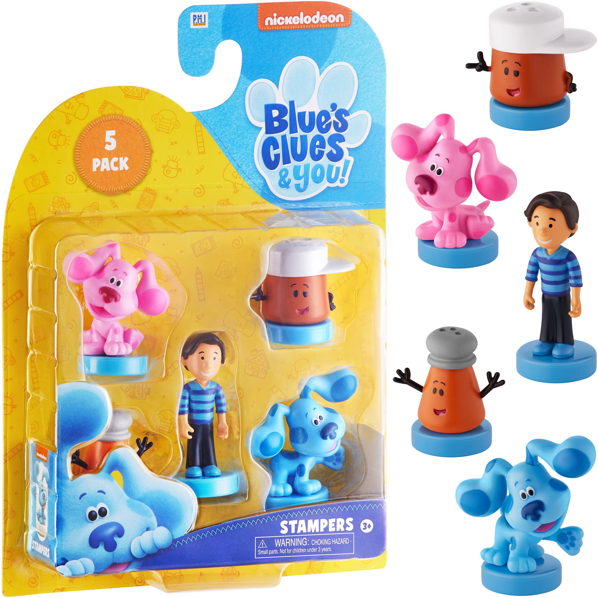 Product Image - Blue's Clues Stamps for Kids | 5 Stamp Blue’s Clues Toys in 1 Pack | Collect All 12 Blue Clues Toys / Mini Toys | Blue Clues Party Favors | Kids’ Toys & Blues Clues Birthday Party Supplies | by P.M.I.