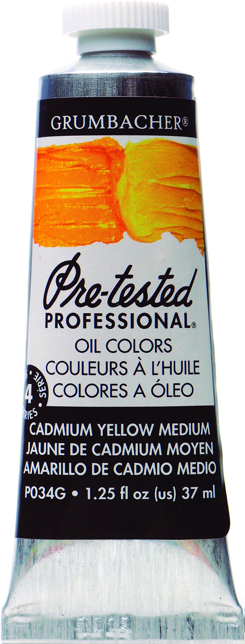 Product Image - Grumbacher Pre-Tested Oil Paint, 37ml/1.25 Ounce, Cadmium Yellow Medium (P034G)