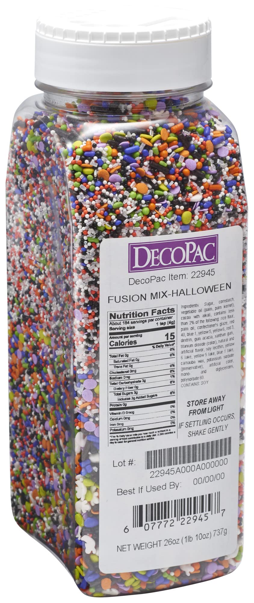 ''DECOPAC Halloween Fusion Mix CANDY Sprinkles, 26oz, Fancy Sprinkles in Handheld Container, Edible S