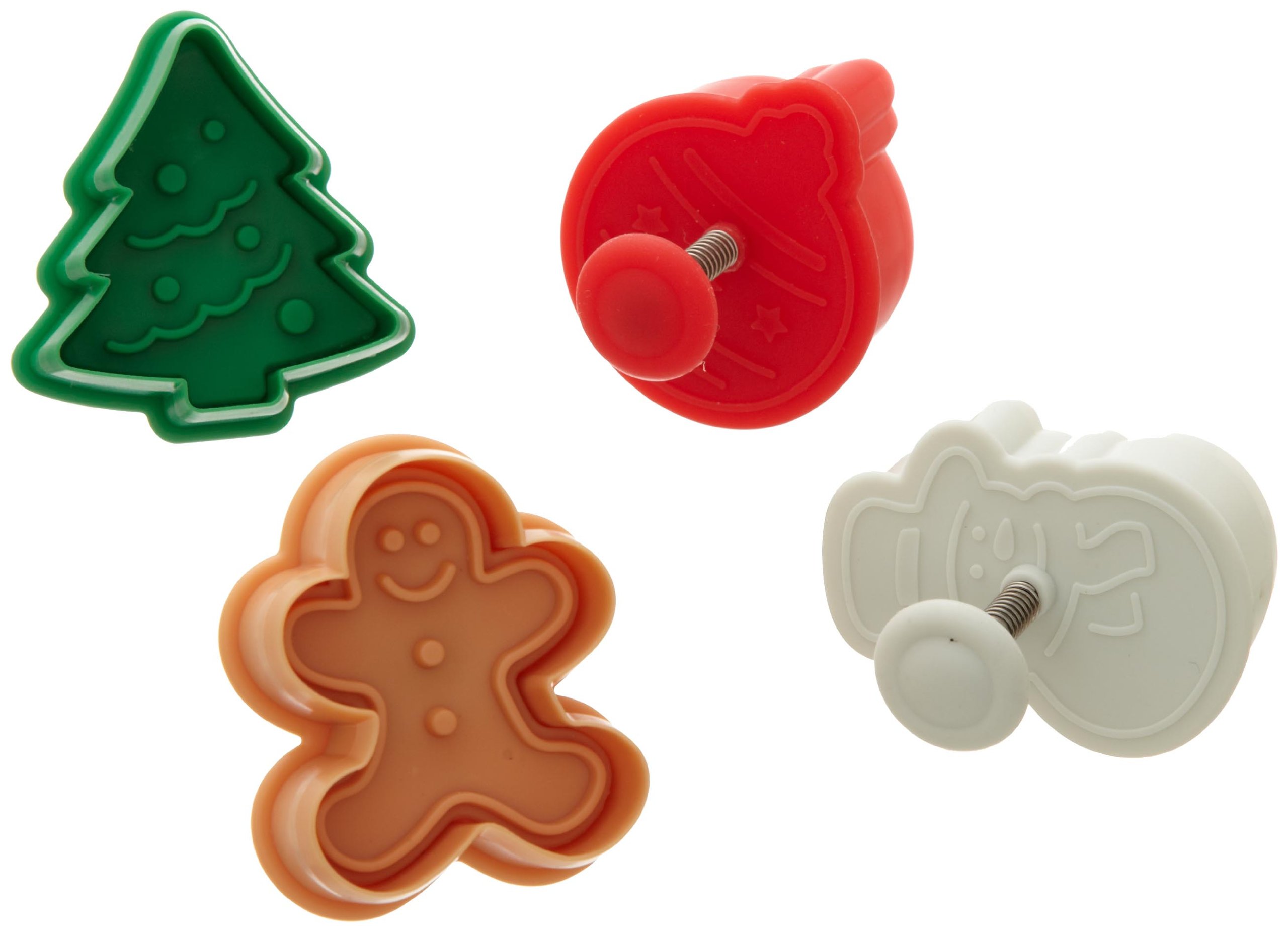 ''Ateco CHRISTMAS Themed Plunger Cutters Set, 5 by 5 by 2-1/4-Inch, Assorted Colors''