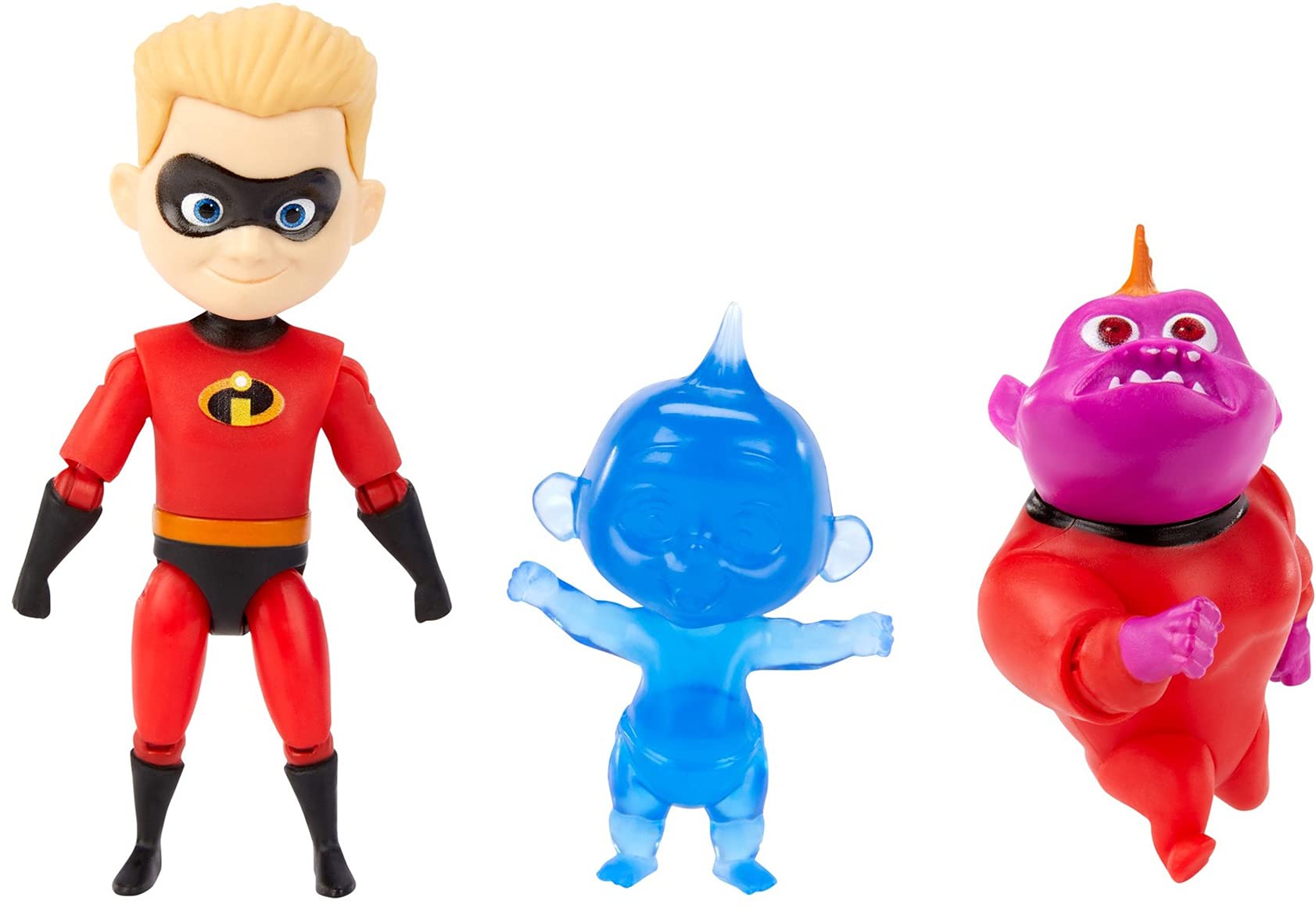 ''Pixar Disney The Incredibles Dash ACTION FIGURE 3.5-in with 2 Jack-Jack FIGUREs 2.2-in and 2.4-in, 