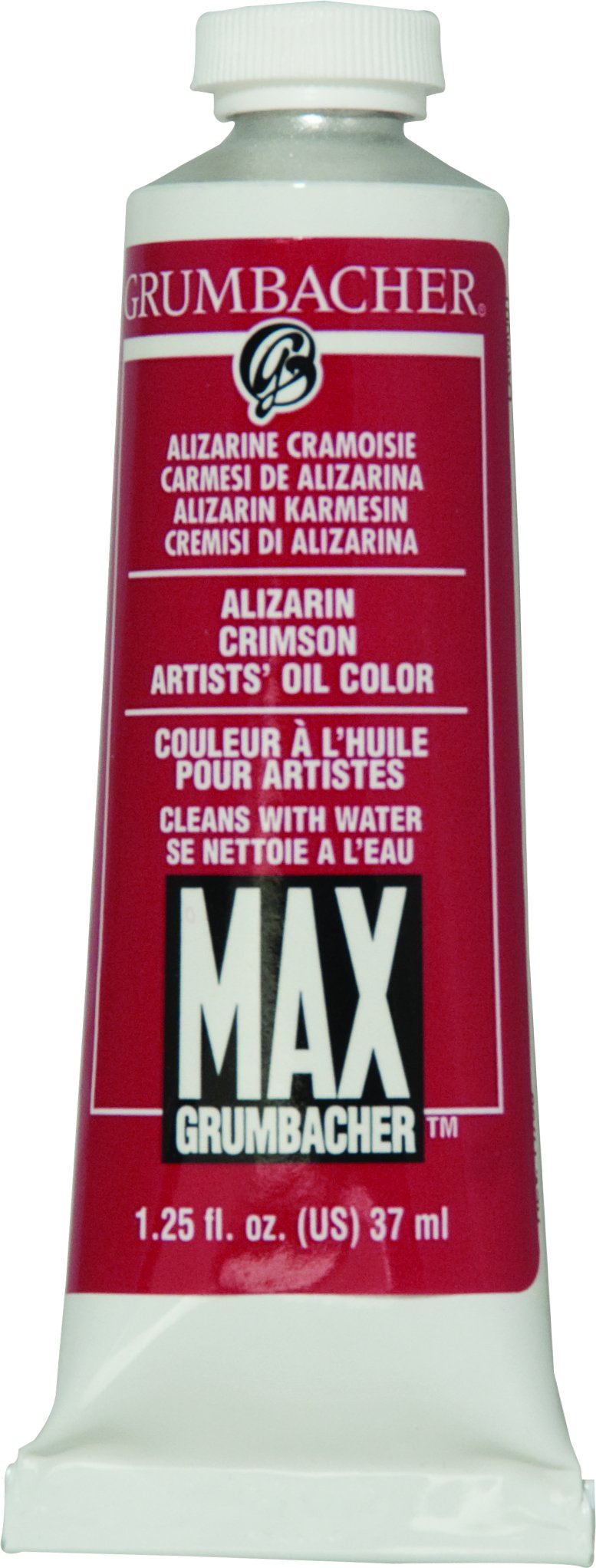 Product Image - Grumbacher Max Water Miscible Oil Paint, 37ml/1.25 oz, Quinacridone Red