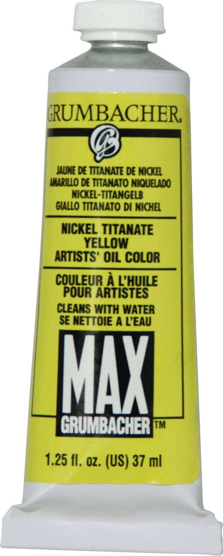 ''Grumbacher Max Water Miscible Oil PAINT, 37ml/1.25 oz, Nickel Titanate Yellow''