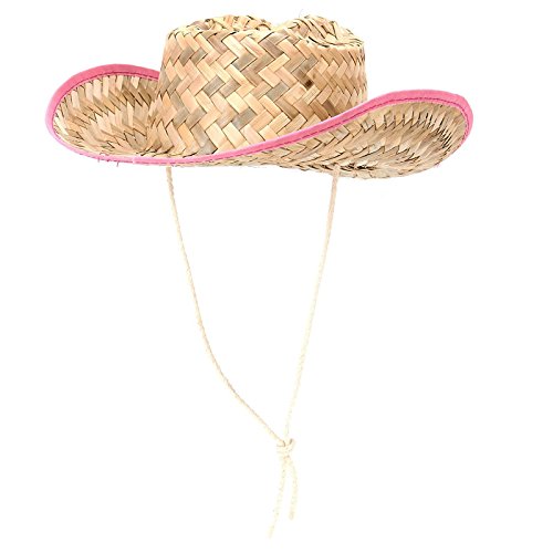 ''Kids STRAW Cowboy Sheriff Party HAT W/star, 1 Pack, Color May Vary''