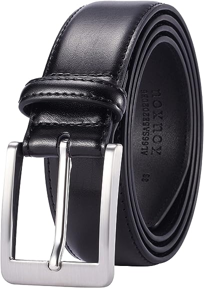 XOUXOU Men's Casual Leather Jeans BELTs Classic Work Business Dress BELT with Prong Buckle for Men