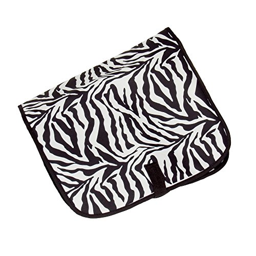 ''Household Essentials Hanging Travel Cosmetic Bag Zebra Print, Black/White, One Size''