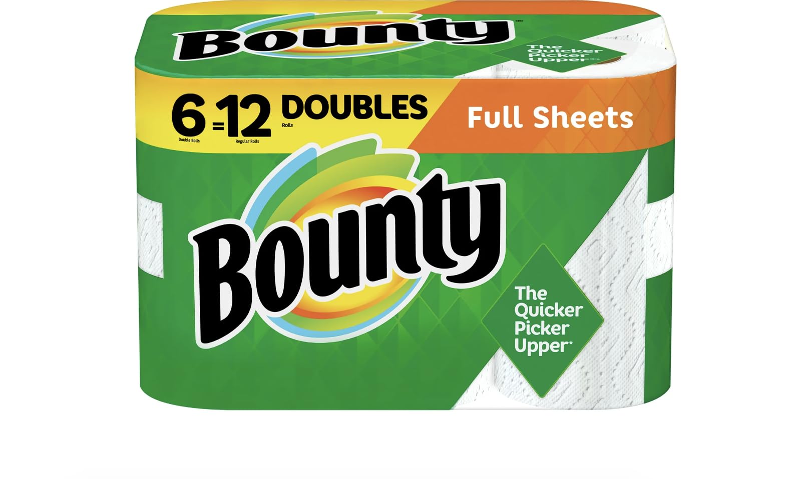 Product Image - Bounty Paper Towels, White, 6 Double Rolls = 12 Regular Rolls Full Sheet