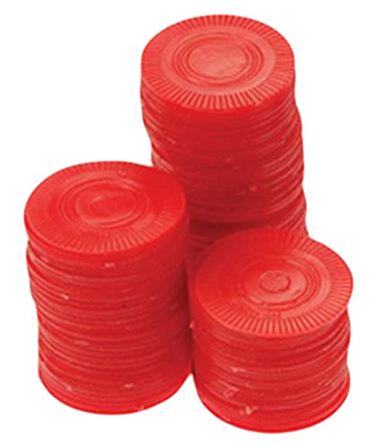 One Bag of 100 Red Plastic Poker Chips