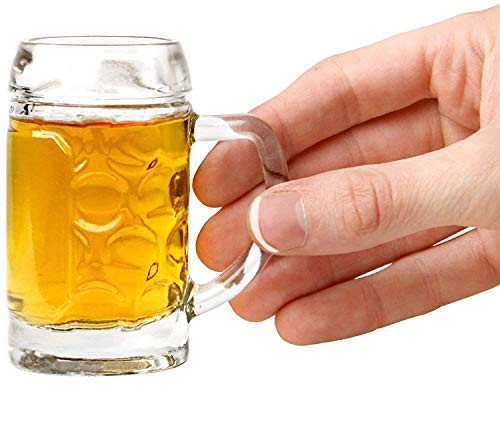 Product Image - Circleware Tavern Mini Mugs Shot Glasses, Set of 6, 1.35 ounce,Clear, Limited Edition Whiskey Beverage Drinking Mason Jar Cups