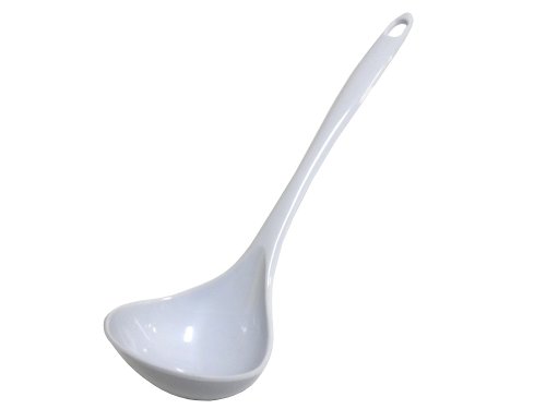 ''White Melamine Soup Ladle KITCHEN Spoon, 10-Inch''