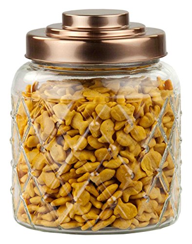 ''Home Basics GJ44500 GLASS Jar with Copper Top, Small''