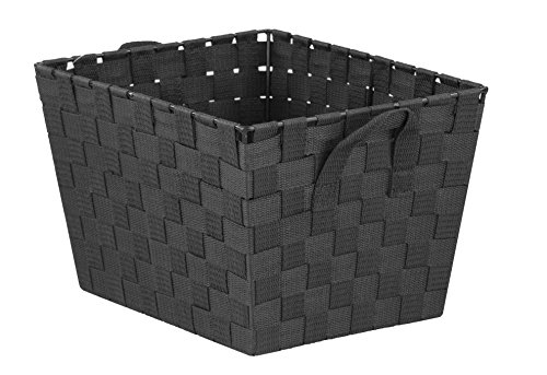 ''Home Basics Non-Woven Strap HANDLE Bin, Black (Medium)''