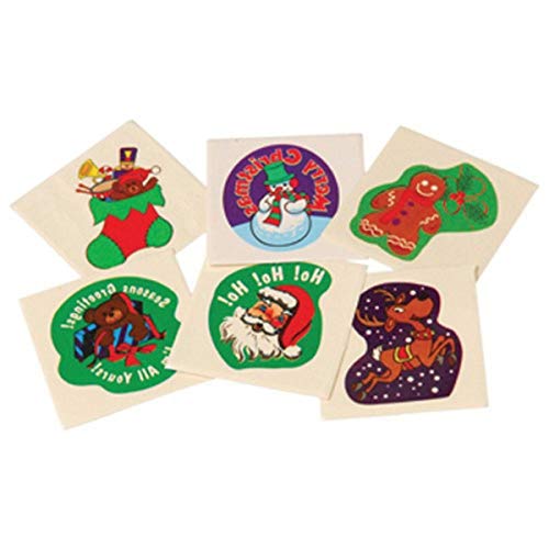 Lot Of 144 Assorted CHRISTMAS Theme Temporary Tattoos - 1.5