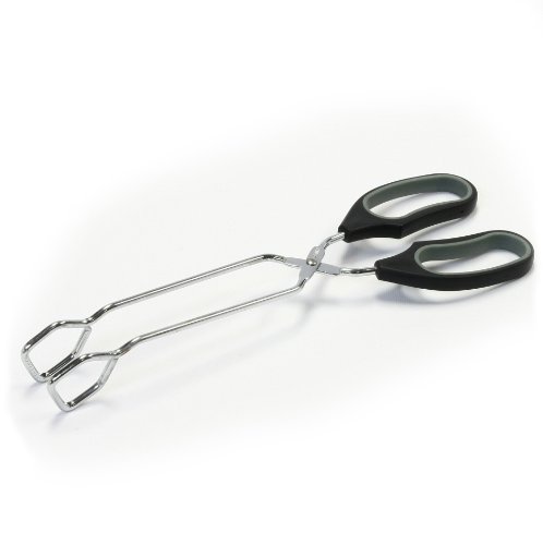 ''Chef CRAFT Tongs with Off-set Working Ends, Black, 1-Piece, 12-Inch''