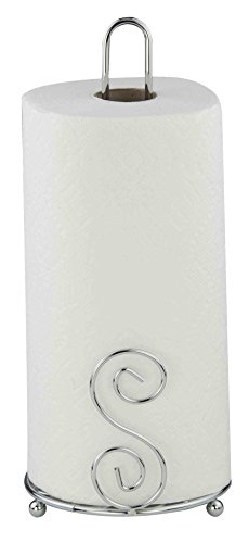 ''Home Basics Scroll Collection, Chrome Paper TOWEL Holder''