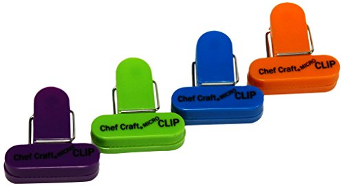''Chef Craft Micro Bag Clips, Purple/Orange/Green/Blue''