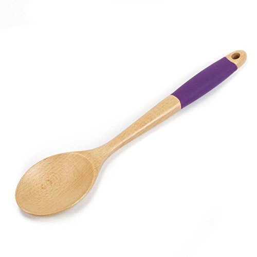 Chef CRAFT Purple Wooden Spoon with Silicone Handle