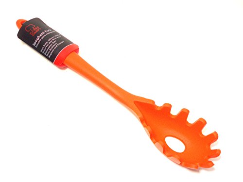 Chef CRAFT Silicone Spaghetti Pasta Fork Dishwasher Safe Stain Resistant (Orange)