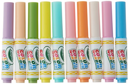 ''Crayola Color Wonder, 10 Mini Markers for Mess Free Coloring, Pastel Colors, Gift for Kids 3, 4, 5,