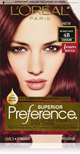 ''L'Oral Paris Superior Preference Fade-Defying + Shine Permanent HAIR Color, 4B Burgundy (1 Kit) Hai