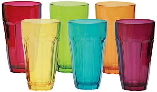 Circleware Heavy Base Colored Juice Drinking Glasses Set Of 4 Kitchen