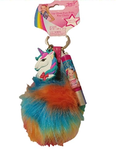 JoJo Siwa UNICORN Rainbow Pom Lip Gloss Keychain