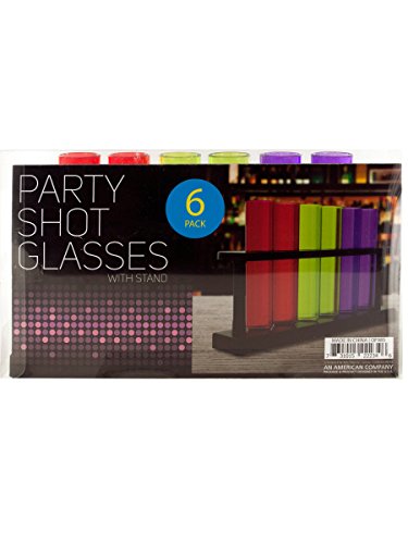 ''Kole OF985 Test Tube Party Shot GLASSES with Stand, Regular''