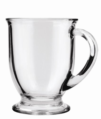 ''Anchor Hocking Caf GLASS Coffee Mugs, Clear, 16 oz (Set of 6)''