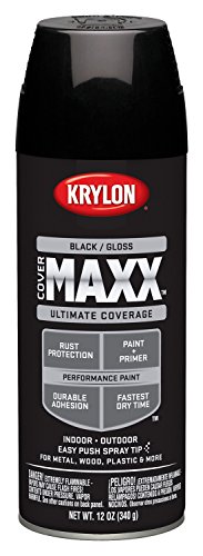 ''Krylon K09106000 COVERMAXX Spray PAINT, Gloss Black, 12 Ounce''