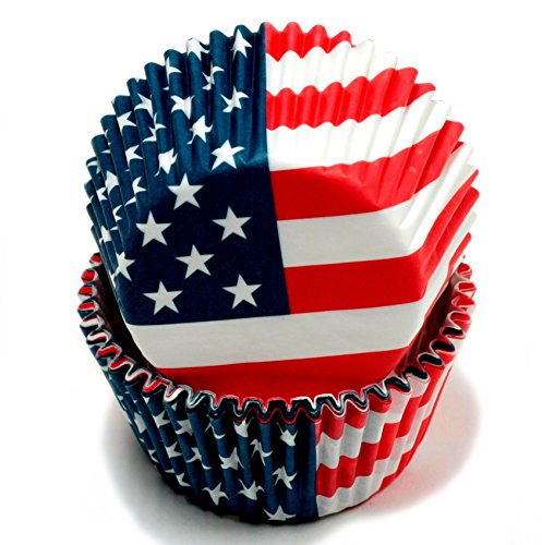 ''Chef Craft 50 Count Cupcake Liners, American FLAG''
