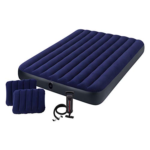 ''Intex Classic Downy Airbed Set with 2 PILLOWs and Double Quick Hand Pump, Queen''