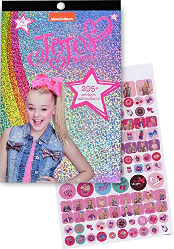 ''Jojo Siwa 4 Sheet Foil Cover STICKER Pad, Decorative, Collectible 200+ STICKERS for Scrapbooking, P