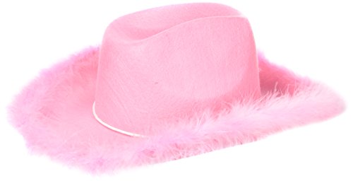 ''U.S. Toy H462 Adult Boa Cowgirl HAT, Pink''