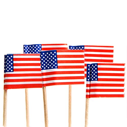 Lot Of 144 American FLAG Patriotic Theme Food Toothpicks