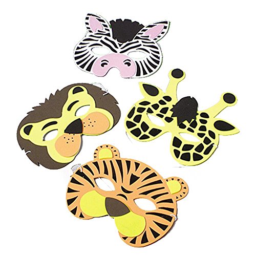 ''Wild ANIMAL Foam Masks, (12) assorted masks''