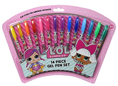 Product Image - L.O.L Surprise Dolls Gel Pens on Card, Assorted Colors Glitter Pen Writing Tool Collectible, Stocking Stuffers, Party Favors, Goodie Items & Gift for Kids, Girls School & Office Supplies (14 Pcs Set)