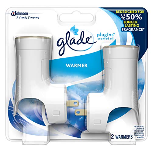 Product Image - Glade PlugIns Scented Oil Warmer, Holds Essential Oil Infused Wall Plug in Refill, Up to 50 Days of Continuous Fragrance, Pack of 2 (Packaging May Vary)