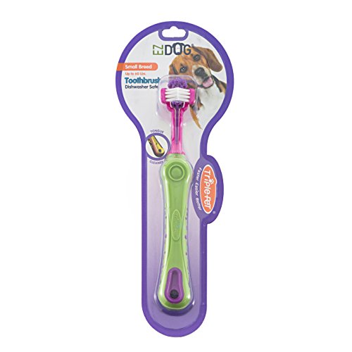 EZ DOG 3-Sided Toothbrush For Small DOGs | Helps Prevent Plaque & Tartar Buildup | Small Breeds Toot