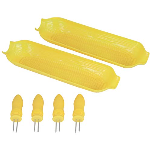 ''Chef CRAFT Corn Cob Dishes with Holders, 2-Pack''