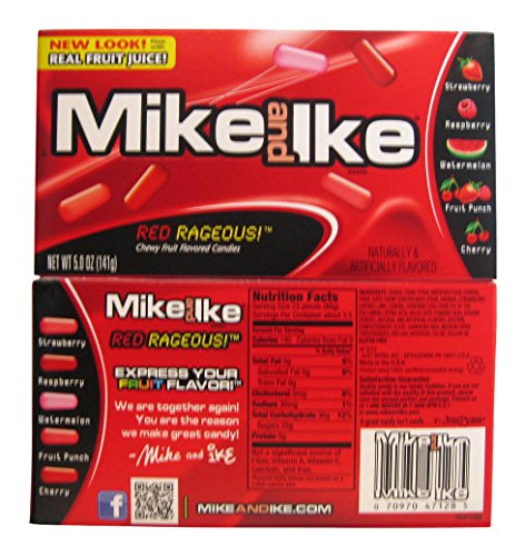 Mike & Ike Red Rageous Chewy Fruit Flavored CANDY 5 Oz