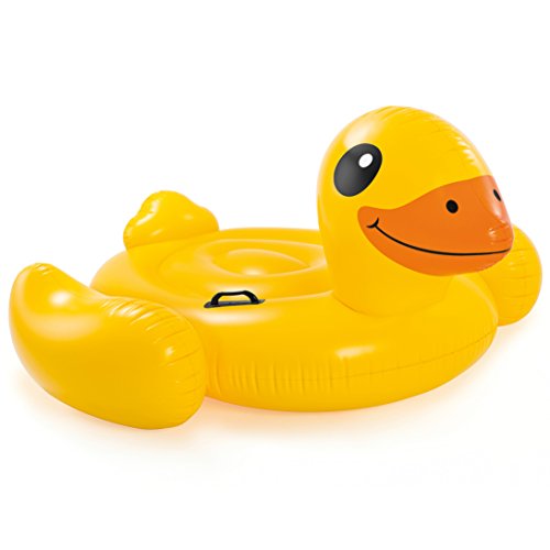 ''Intex Yellow Duck Inflatable Ride-On, 58 X 58 X 32, for Ages 14+''